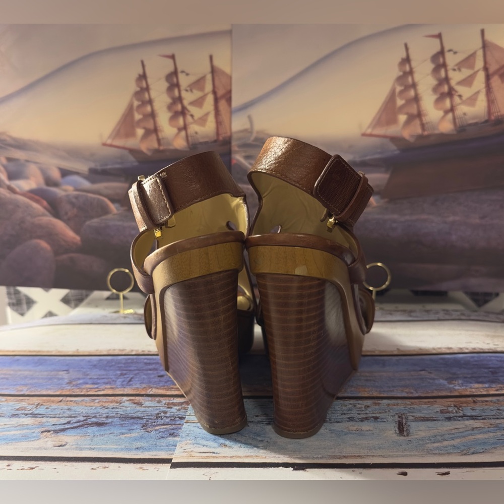 Michael Kors Brown Wedge Sandals - Picture 5 of 10